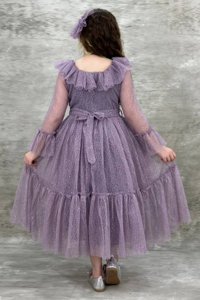 Pırıltılı Kız Abiye Kids Mezuniyet Düğün Nişan Elbisesi - 3