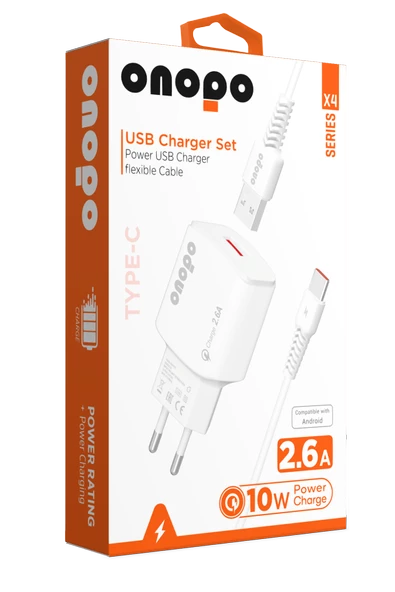 Android Xiaomi Ve Samsung Uyumlu Hızlı Şarj Type-c Usb 2.6a Hızlı Şarj Cihazı 10w - X4 - 4