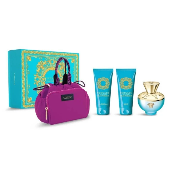 Versace Dylan Turquoise Edt 100 Ml + Body Lotion 100 Ml + Shower Gel 100 Ml + Çanta