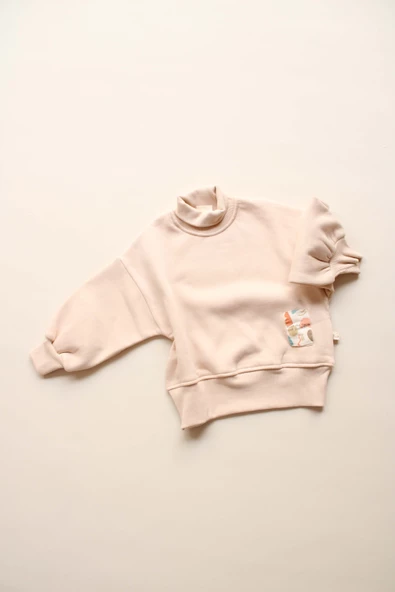 Balıkçı Yaka Oversize Polarlı Sweatshirt 1-5 Yaş