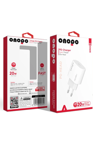 onopo Iphone ve Android Uyumlu 20W Type-C Girişli Şarj Başlığı - M3