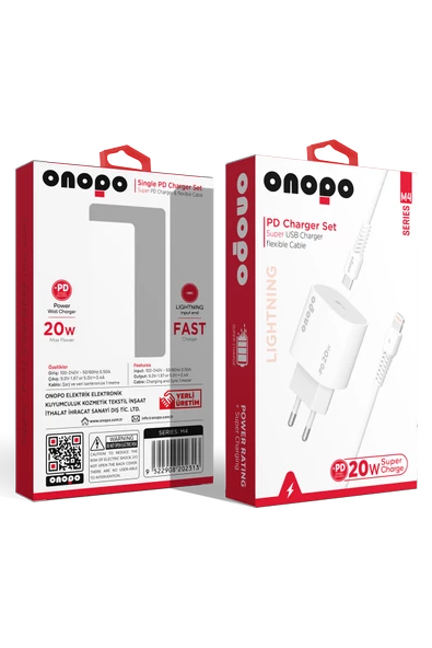 onopo Lightning Usb İphone 20W Hızlı Şarj Cihazı 3.4A - M4