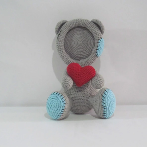 Ayıcıklı Fotoğraf Çerçevesi Amigurumi Organik Oyuncak - 1