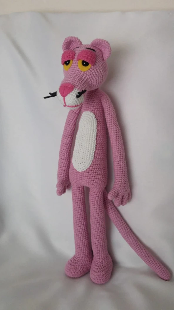 Pembe Panter ve Beyaz Adam Amigurumi Organik Oyuncak - 3