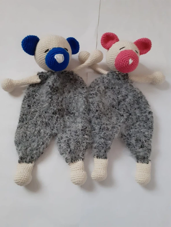 İkiz Ayıcık Uyku Arkadaşları Amigurumi Organik Oyuncak ürün görseli 1