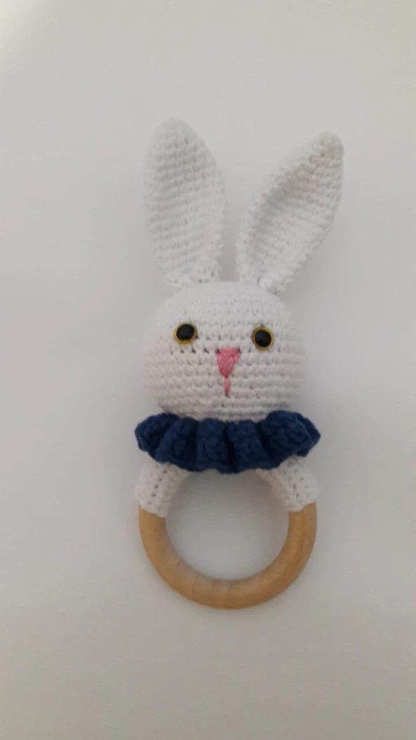 Sevimli Tavşan Çıngırak Amigurumi Organik Oyuncak - 2
