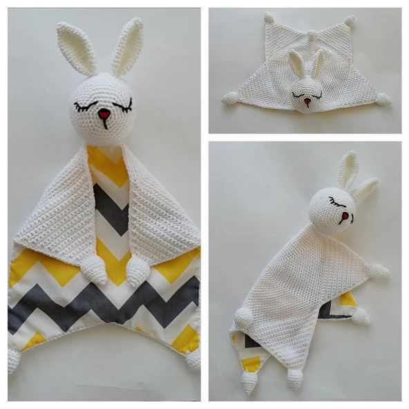 Tavşan Modeli Uyku Arkadaşı Amigurumi Organik Oyuncak - 1