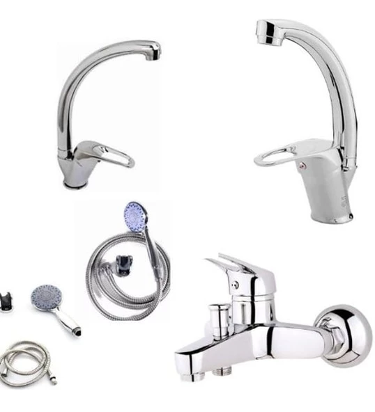 WUVERA Batarya Seti 4 Lü Banyo-lavabo-mutfak-duş Seti - 2