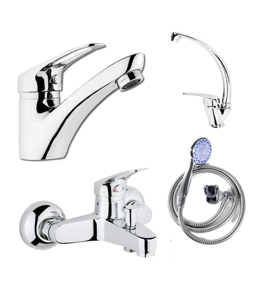 WUVERA Batarya Seti 4 Lü Banyo-lavabo-mutfak-duş Seti