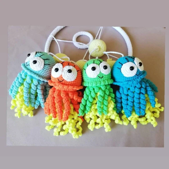 Ahtapot Dönence Amigurumi Organik Oyuncak - 2