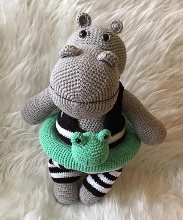 Henry The Hippo Amigurumi Organik Oyuncak - 1