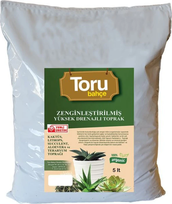 ZENGINLEŞTIRILMIŞ 5 lt YÜKSEK DRENAJLI TOPRAK LITHOPS,