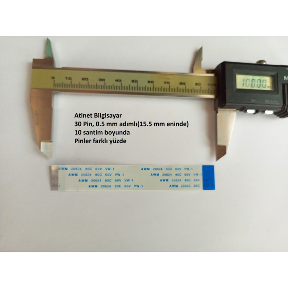 Awm 20624 80C 60V Vw-1 Flex  Kablo 30 Pin 10Cm 30-0.5-10B - Resim 2