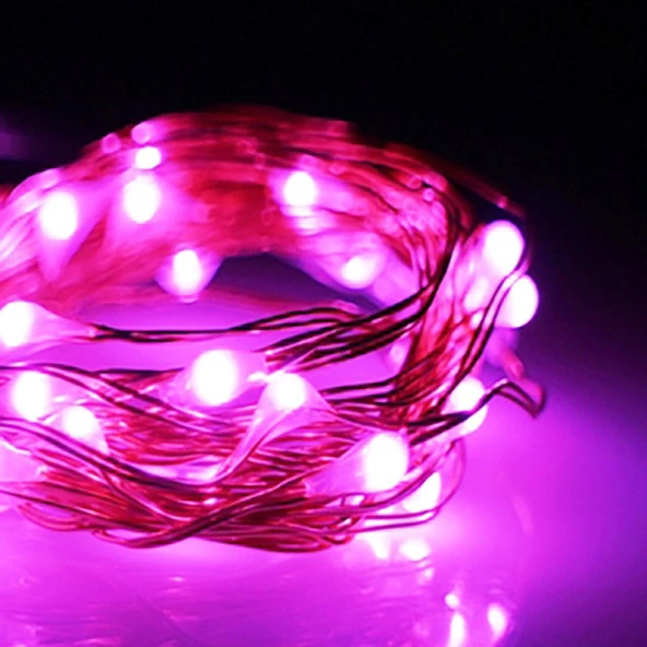 9 METRE PEMBE PİLLİ LED IŞIK CANLI PEMBE IŞIK IP65 SU GEÇİRMEZ SEVGİLİLER GÜNÜNE ÖZEL PEMBE LED IŞIK - Resim 2