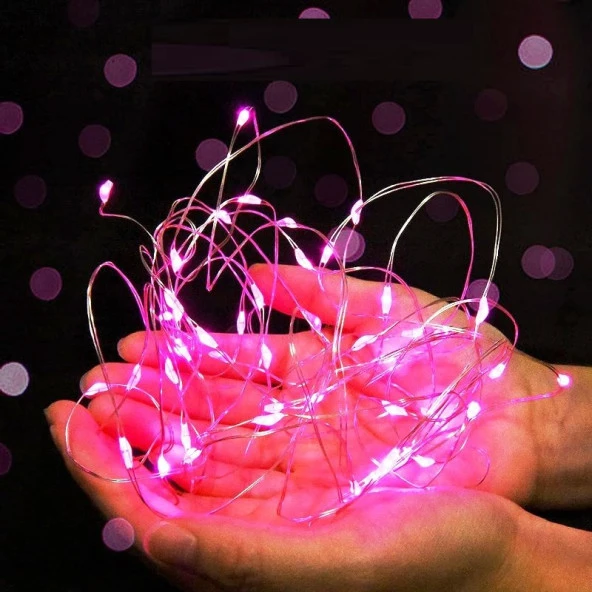 9 METRE PEMBE PİLLİ LED IŞIK CANLI PEMBE IŞIK IP65 SU GEÇİRMEZ SEVGİLİLER GÜNÜNE ÖZEL PEMBE LED IŞIK - Resim 8