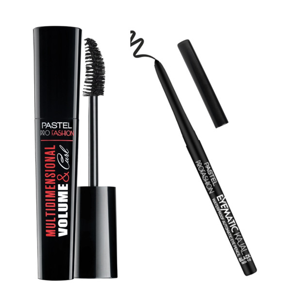 Pastel Kajal Suya Dayanıklı Göz Kalemi + Pastel Multidimensional Volume&Curl Mascara - Maskara