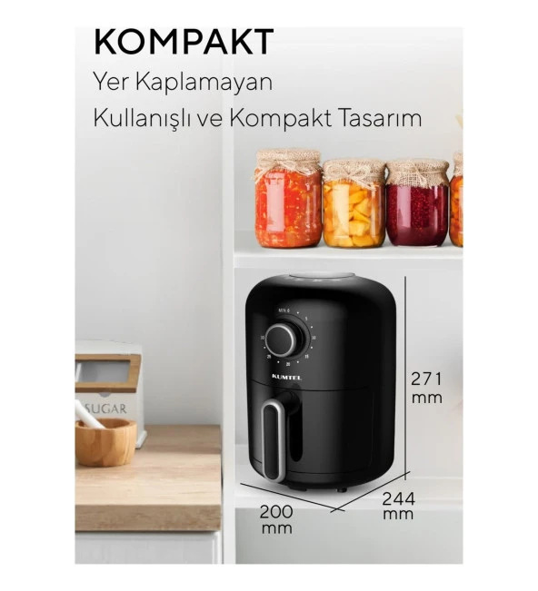 Kumtel Fastfryer 2 Litre ( Yağsız Fritöz Airfryer ) - 4