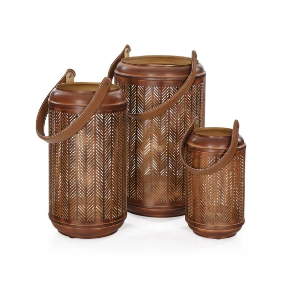 Balin 3lü Safran Metal Mumluk 26x42 cm - 2