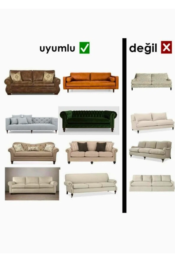 AmorHome 3-3-1-1 Lastikli Koltuk Örtüsü - Kanepe Örtüsü Takımı 180 x 230 4 Parça, Dokuma Jakar - Resim 2