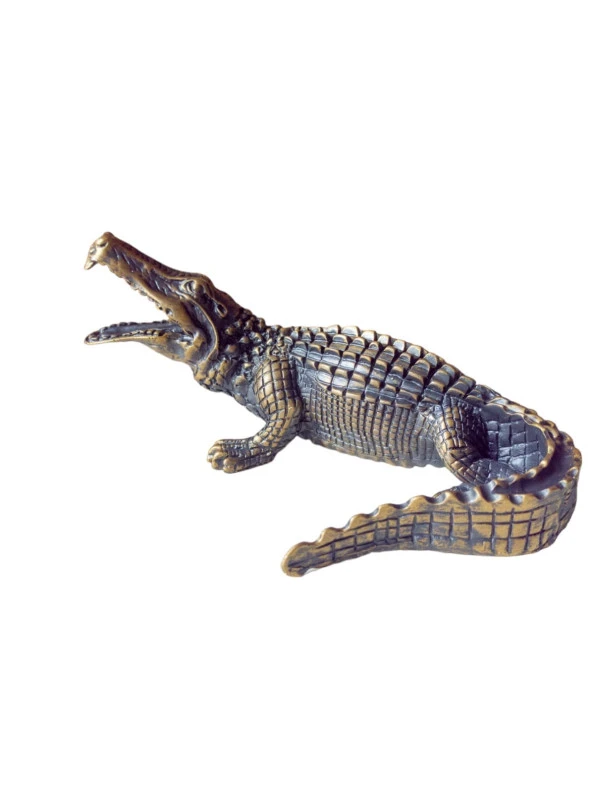 Polyester Altın Siyah Timsah Biblo - 2