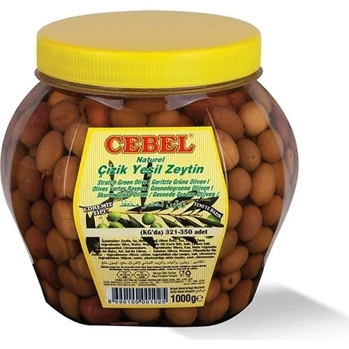 Cebel Çizik Yeşil Zeytin Erdemit 321-350 1000 Gr Pet