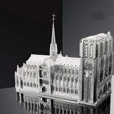 NOTRE DAME PARİS 3D Metal Maket Bulmaca Puzzle modeli kitleri DIY 14+ Yaş 117+ parça - 4