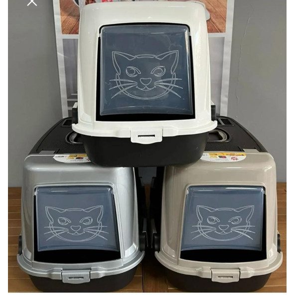 XXL BÜYÜK BOY KAPALI KEDİ TUVALETİ - 8