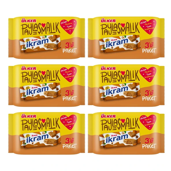 Ülker İkram Fındıklı Kremalı Bisküvi 3x84 gr X 6 Adet - 3