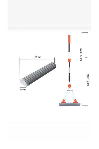 Kelebek Sıkma Mekanizmalı Sünger Paspas Mop - 5