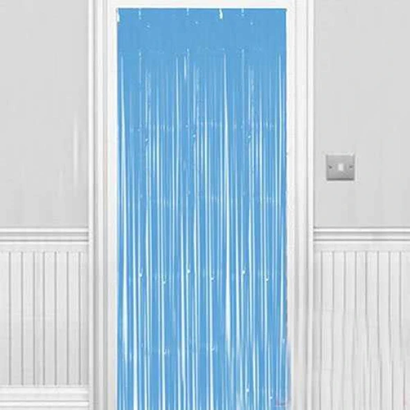 Parti Aksesuar Soft Açık Mavi Renk Duvar Kapı Perdesi 100x220 cm