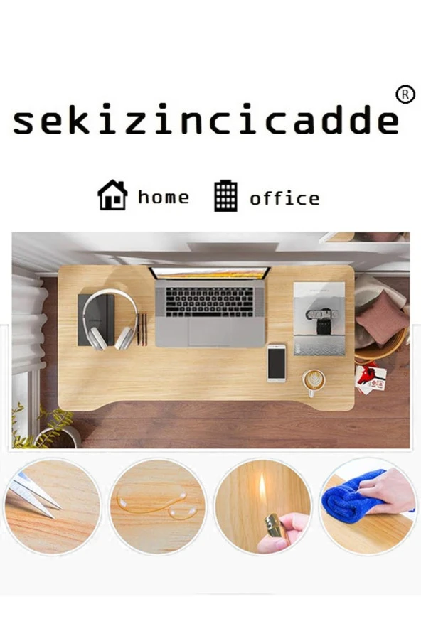 servetavcı Yükseklik Ayarlı Çalışma Masası - Atlantik Çam (TEKERLİ) 100x50 Oval Kenar - Resim 4