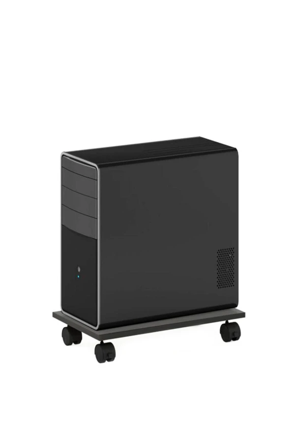 servetavcı Bilgisayar Kasası Sehpası - Antrasit 2 (FRENLİ TEKERLİ) 22x39