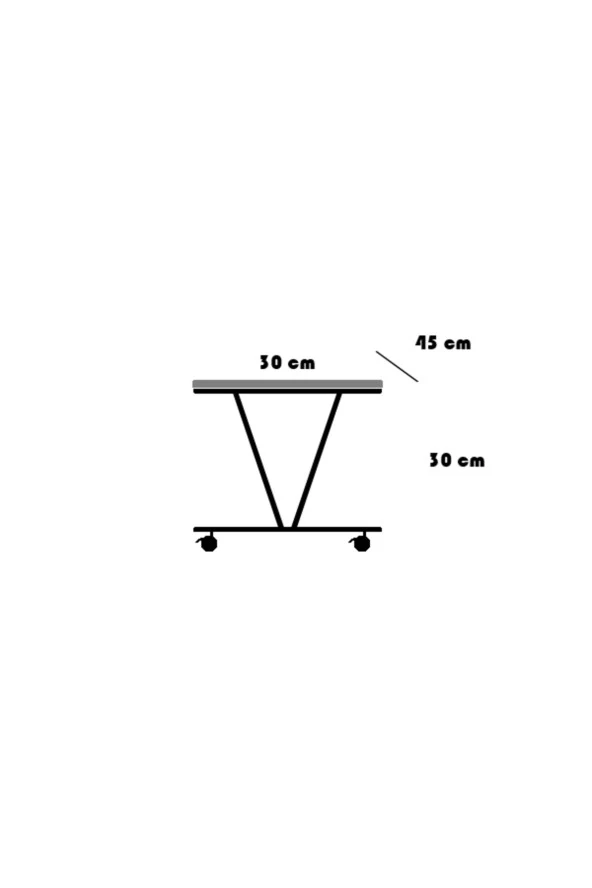 servetavcı V Yazıcı Sehpası - Beyaz Atlantik Çam (FRENLİ TEKERLİ) 30x45 - Resim 3