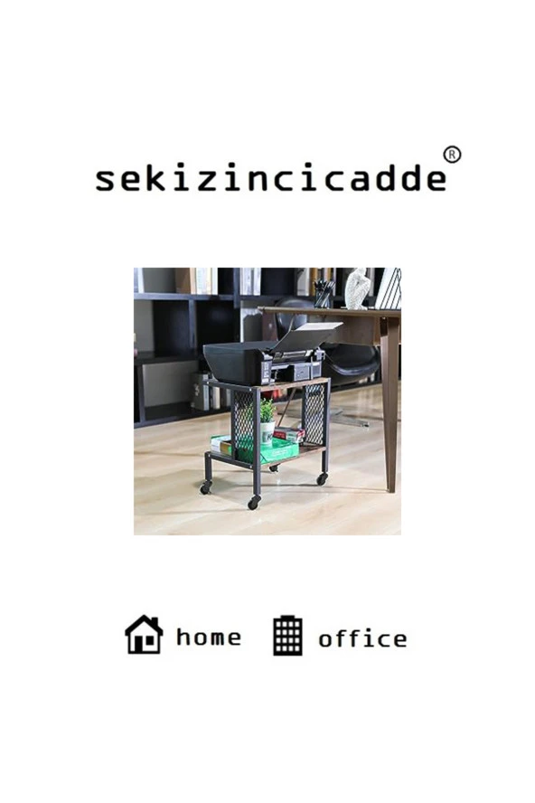 servetavcı Yazıcı Sehpası - Ceviz (TEKERLİ) 45x30 - 5