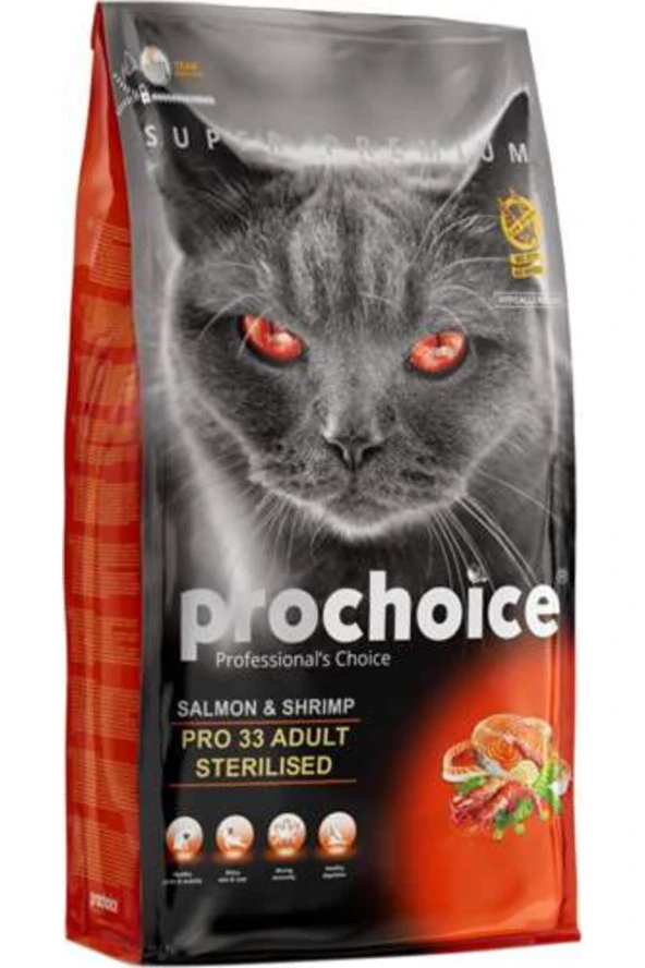 PROCHOICE CAT PRO 33 ADULT SALMON & SHRIMP 15 KG