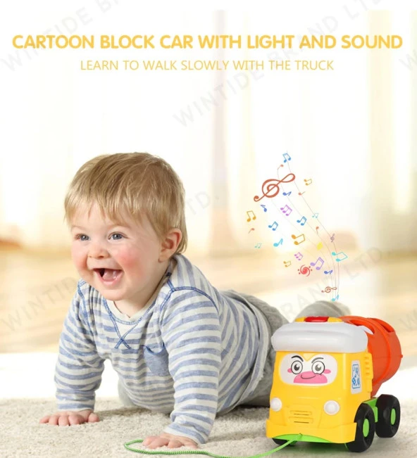 Müzikli-Işıklı, Eğlenceli Renkli Blokları ile Eğitici Sevimli Bul-Tak Kamyon Seti - 4