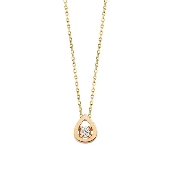 Damla Tektaş Altın Kolye Rose Gold 14K