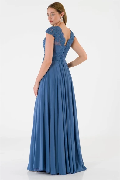 Kadın Uzun Güpür Abiye Olim - Resim 4