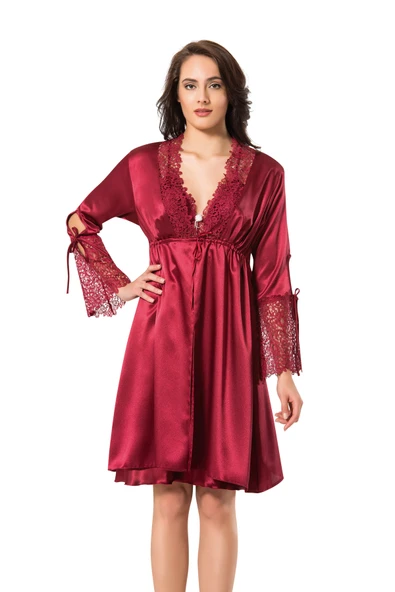 Donna 5515 6'Lı Saten Gecelik Ve Sabahlık Çeyiz Seti Takımı