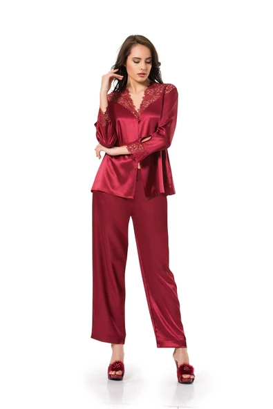 Donna 5515 6'Lı Saten Gecelik Ve Sabahlık Çeyiz Seti Takımı - 4