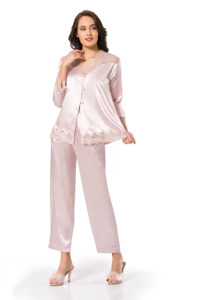 Donna 5540 6'Lı Saten Gecelik Ve Sabahlık Çeyiz Seti Takımı - 4