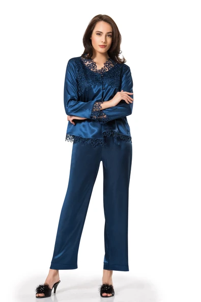 Donna 5550 6'Lı Saten Gecelik Ve Sabahlık Çeyiz Seti Takımı - 4