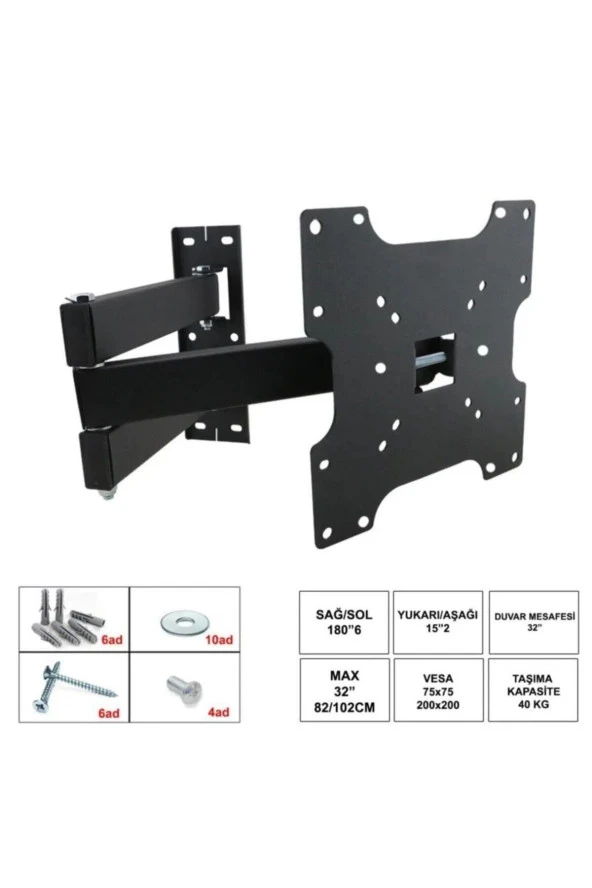 Bayırtech Onvo 32-40 Inc Inch Hareketli Duvar Askı Aparatı