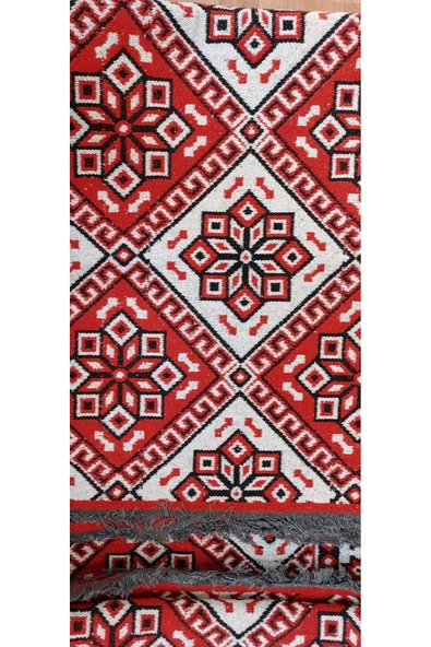 Makine Dokuması Kırmızı Çiçekli Desenli 3 Mekik Kaliteli Kalın Kilim - 3