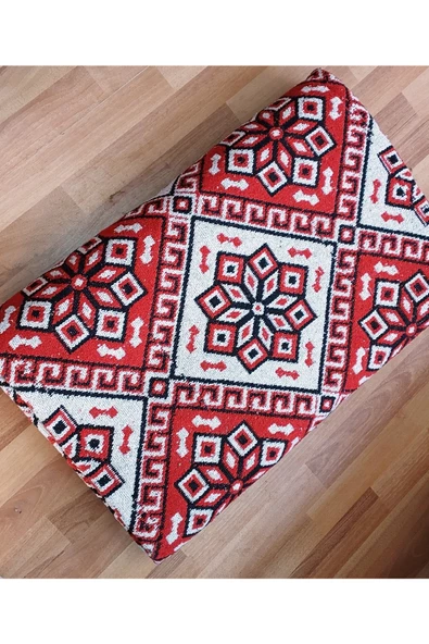 Makine Dokuması Kırmızı Çiçekli Desenli 3 Mekik Kaliteli Kalın Kilim - 2