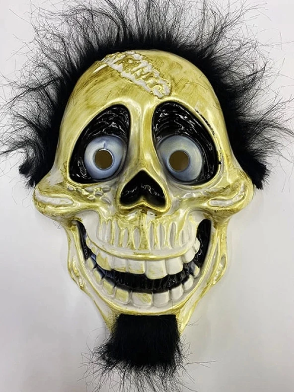 Siyah Peluş Saçlı Coco Hector Rivera Maskesi 25x23 cm (1243)
