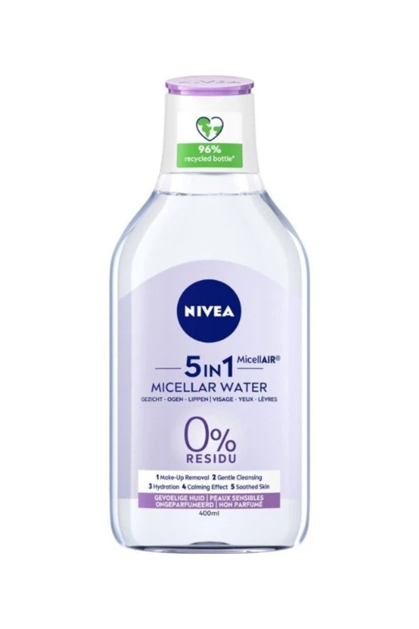 NIVEA MAKYAJ TEMİZLEME SUYU 400ML-HASSAS CİLT MOR