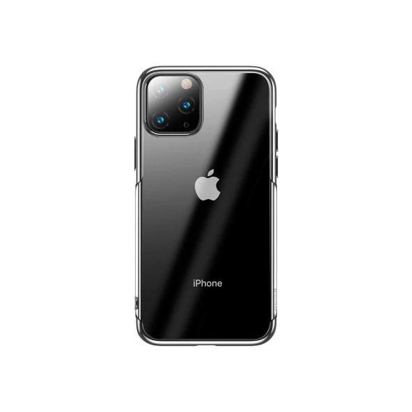 Vendas Apple iPhone 11 Pro Max Shining Serisi Silikon Kılıf Gümüş + Vendas Tam Kaplama Koruyucu