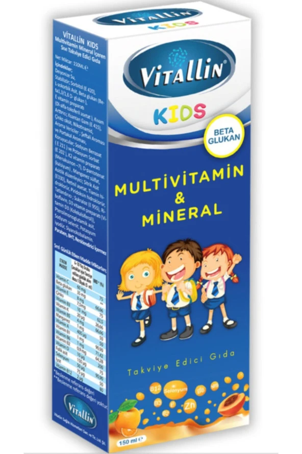 VİTAMİN Vitallin Kids Beta Glukan Multi Mineral 150 Ml Çocuk Şurubu