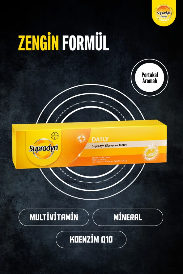 SUPRADYN 15 Efervesan Tablet | Koenzim Q10, Multivitamin Ve Mineral Içeren Takviye Edici Gıda - 2